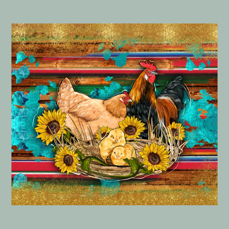 Western Coop Animals Farm Chicken Chick Rooster Sunflowers Wooden Sera Classic Tee by Artiststas | Teevron