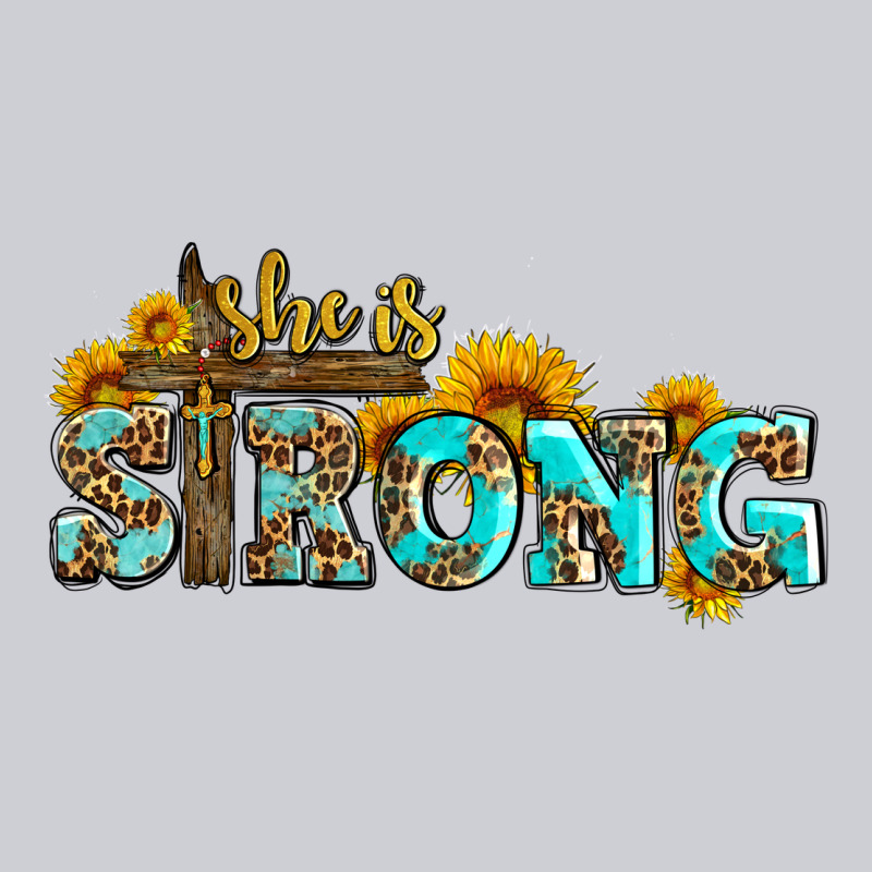 She Is Strong With Cross Heavyweight Sweatshirt by AdoDesignShop | Teevron