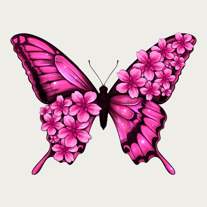 Floral Pink Butterfly Zipper Hoodie by NancyCooperArtShop | Teevron