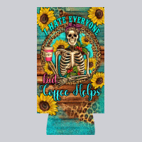 I Hate Everyone But Coffee Helps Western Skeleton Coffee Sunflowers 12 Heavyweight Sweatshirt | Teevron