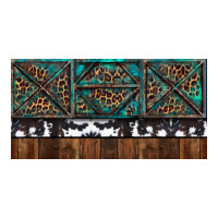 Rusty Sunflowers with Cowhide and Turquoise | Teevron