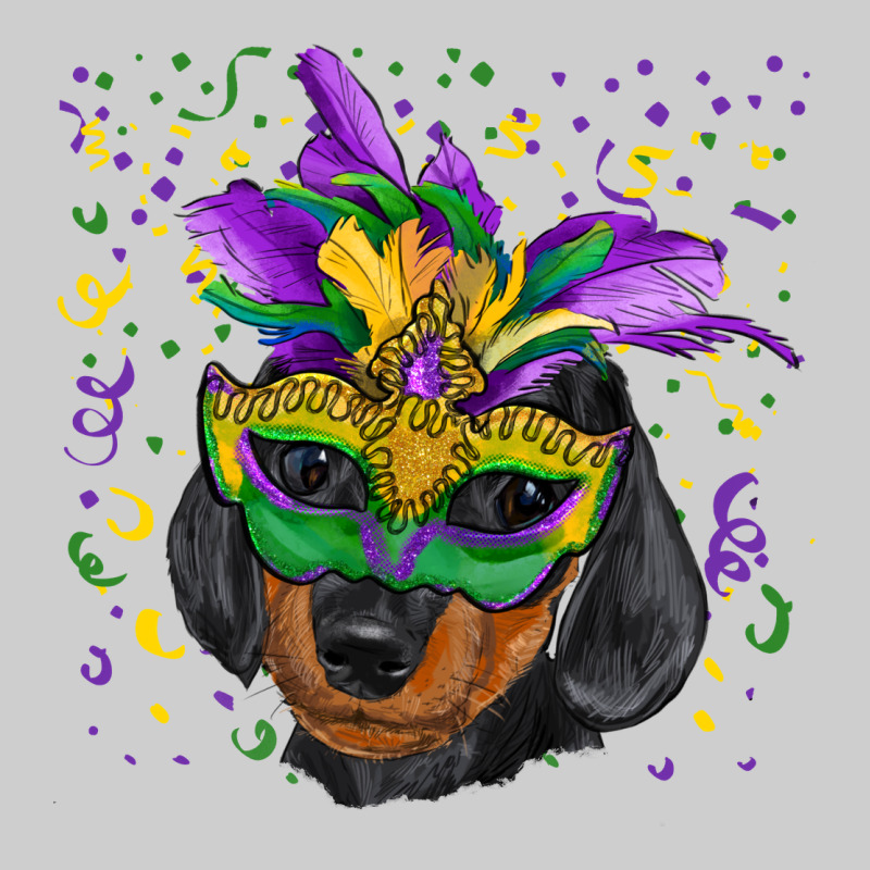 Mardi Gras Mask Dachshund Puppy Premium Tee by RanaPortraitStore | Teevron