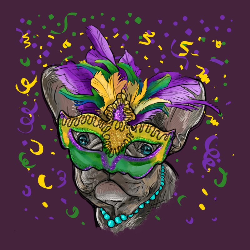 Mardi Gras Mask French Bulldog Premium Tee by RanaPortraitStore | Teevron