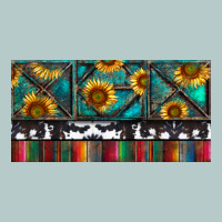 Rusty Sunflowers With Cowhide And Turquoise Heavy Core Tee | Teevron
