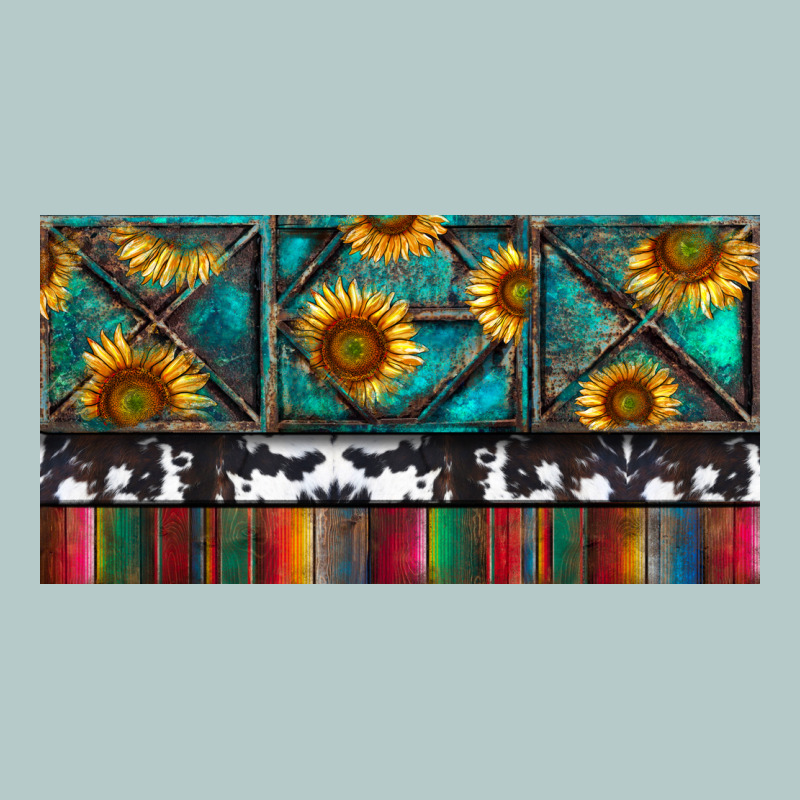 Rusty Sunflowers With Cowhide And Turquoise Heavy Core Tee by RanaPortraitStore | Teevron