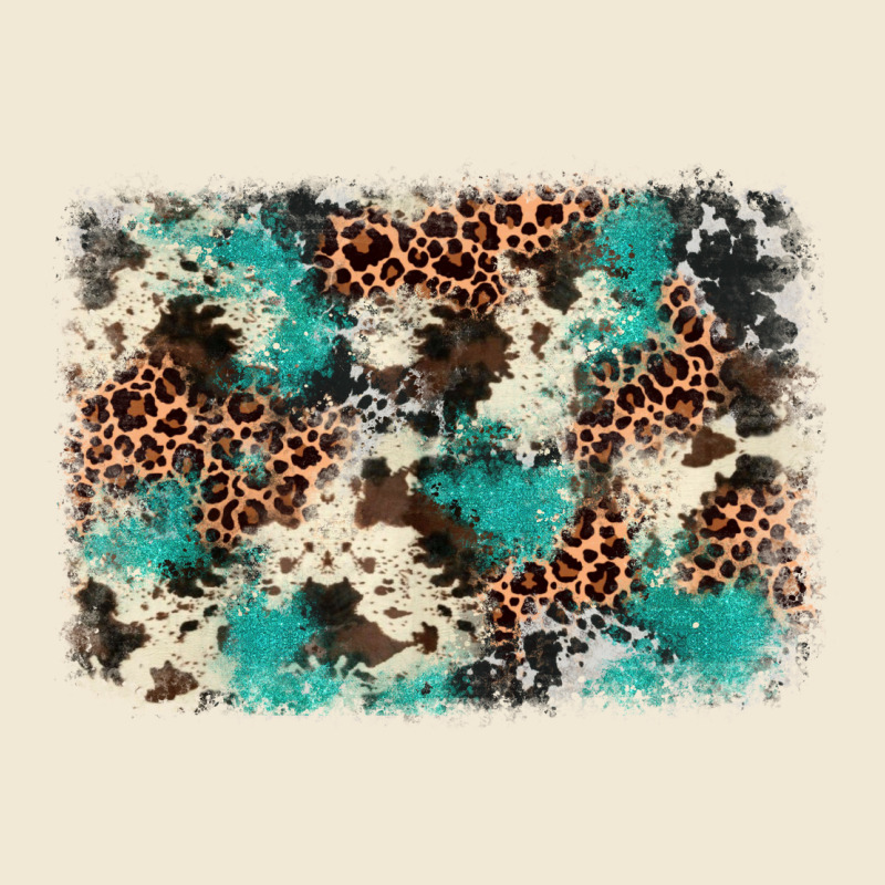 Turquoise Glitter Cowhide Background Premium Tee by BarkalooDesign | Teevron