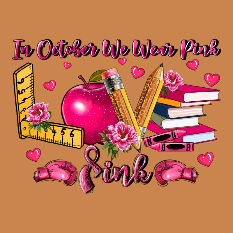 In October We Wear Pink Teacher Heavyweight Hoodie by LillyAllenDesigns | Teevron