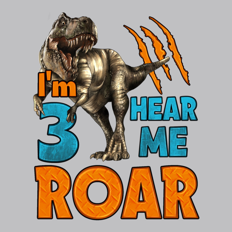 I'm Three Hear Me Roar Dinosaur Birthday Long Sleeve Tee by LillyAllenDesigns | Teevron