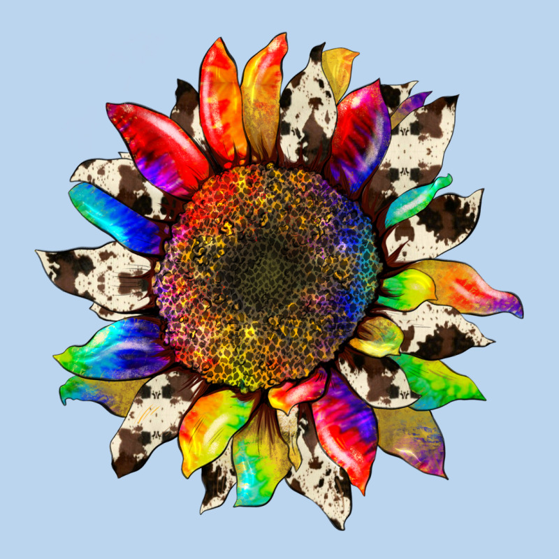 Tie Dye Sunflower With Cowhide Classic Tee by Artiststas | Teevron