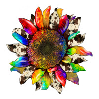 tie dye sunflower with cowhide | Teevron