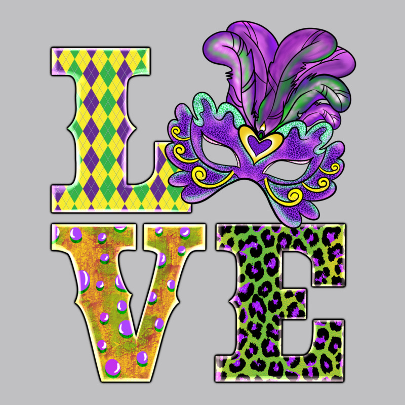 Mardi Gras Love Mask Long Sleeve Tee by BarkalooDesign | Teevron