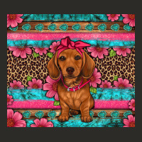 Dachshund Puppy Floral Heavy Core Tee | Teevron