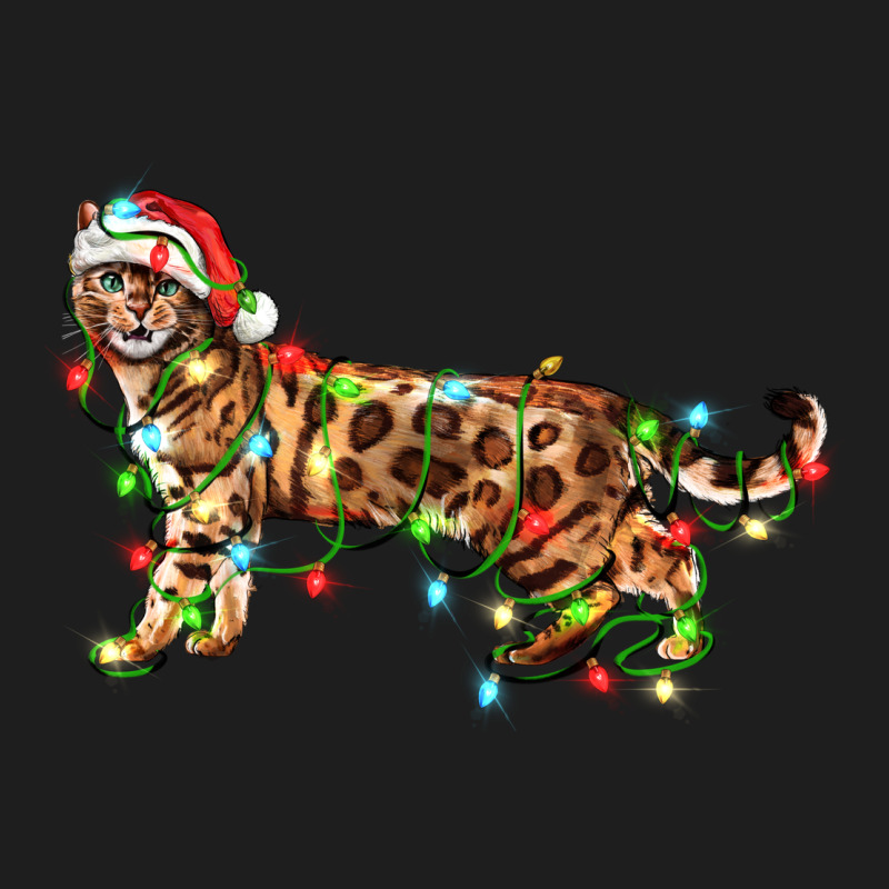 Christmas Bengal Cat Heavyweight Hoodie by LillyAllenDesigns | Teevron