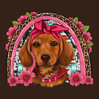 Dachshund Puppy Floral Rainbow Heavy Core Tee | Teevron
