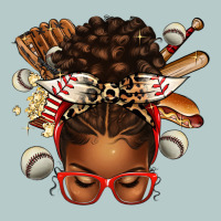 Baseball Afro Messy Bun Heavy Core Tee | Teevron