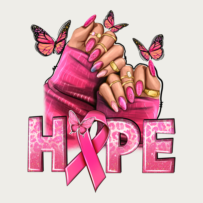 Hope Breast Cancer Caucasian Hand Nails Zipper Hoodie by NancyCooperArtShop | Teevron