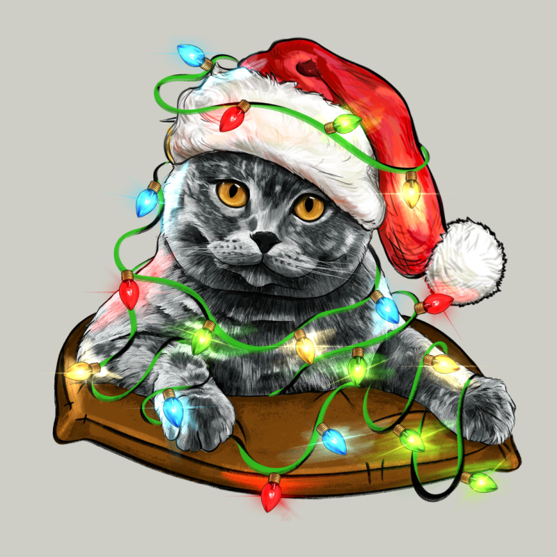 Christmas Scottish Fold Cat Heavyweight Hoodie by LillyAllenDesigns | Teevron