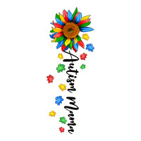 autism mama sunflower black | Teevron