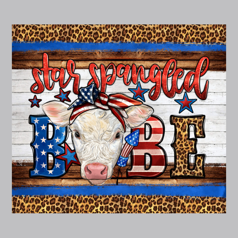 Western Star Spangled Baby Cow Long Sleeve Tee by LillyAllenDesigns | Teevron