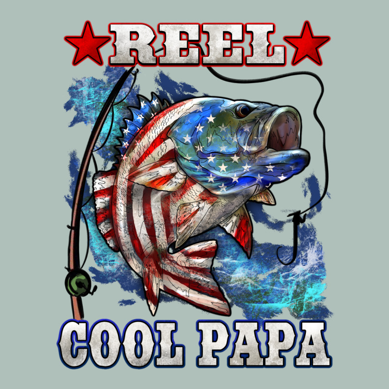 Reel Cool Papa American Flag Bass Fishing Heavyweight Hoodie by LillyAllenDesigns | Teevron