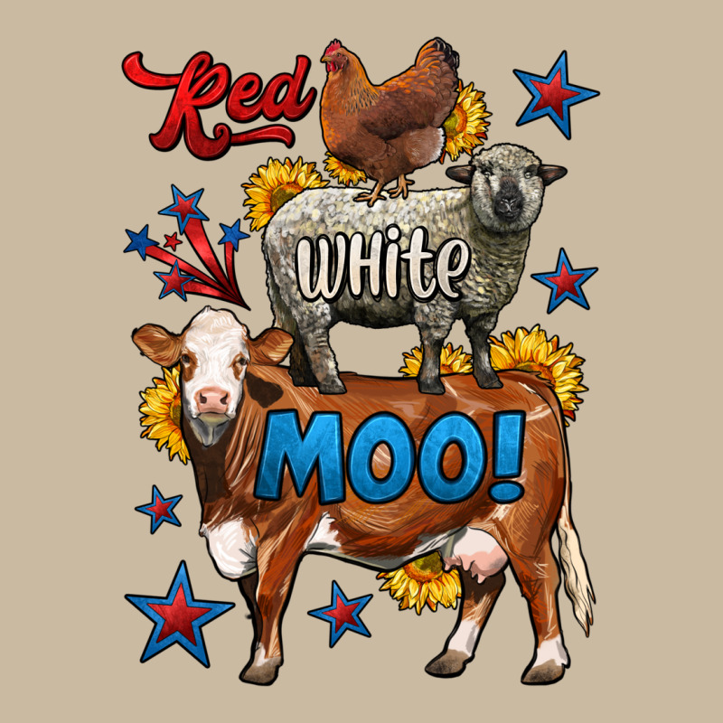 Red White Moo Farm Animals 4th Of July Long Sleeve Tee by LillyAllenDesigns | Teevron