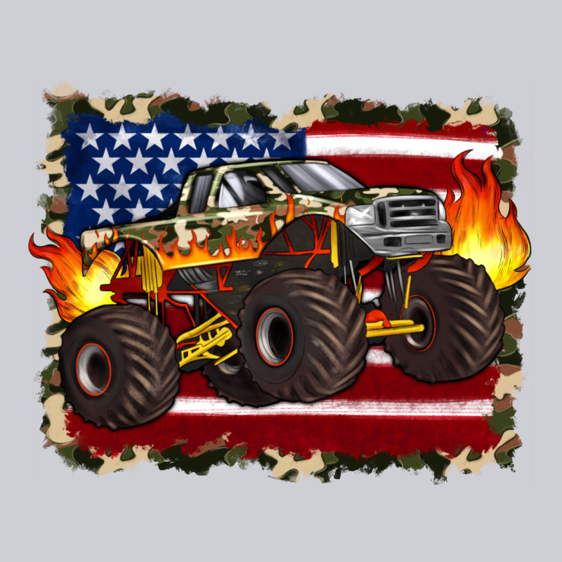 American Flag Monster Truck Heavyweight Sweatshirt by Artiststas | Teevron