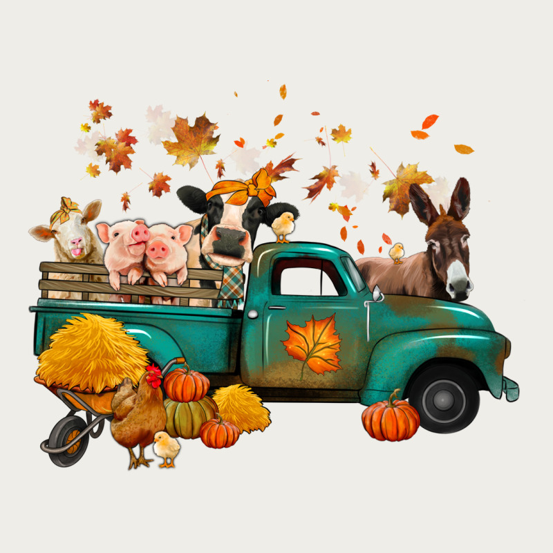 Fall Farm Animals Truck Nancy Zipper Hoodie by NancyCooperArtShop | Teevron