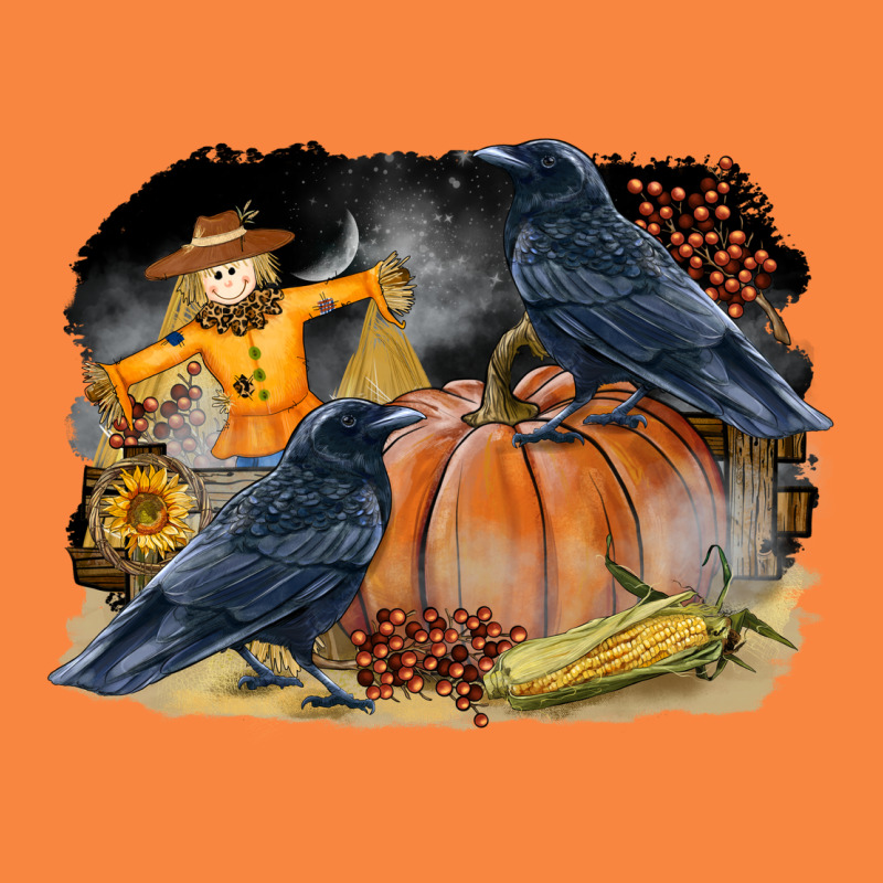 Fall Background With Crow Premium Sweatshirt by LillyAllenDesigns | Teevron