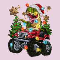 Christmas T-rex With Monster Truck Ladies Tee | Teevron