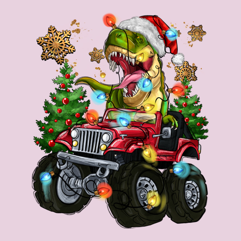 Christmas T-rex With Monster Truck Ladies Tee by MaliasSmallBusiness | Teevron
