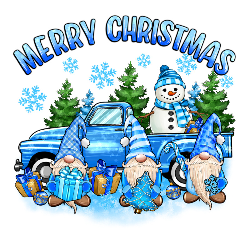 Merry Christmas Snowman Gnomes Truck Ladies Tee by MaliasSmallBusiness | Teevron