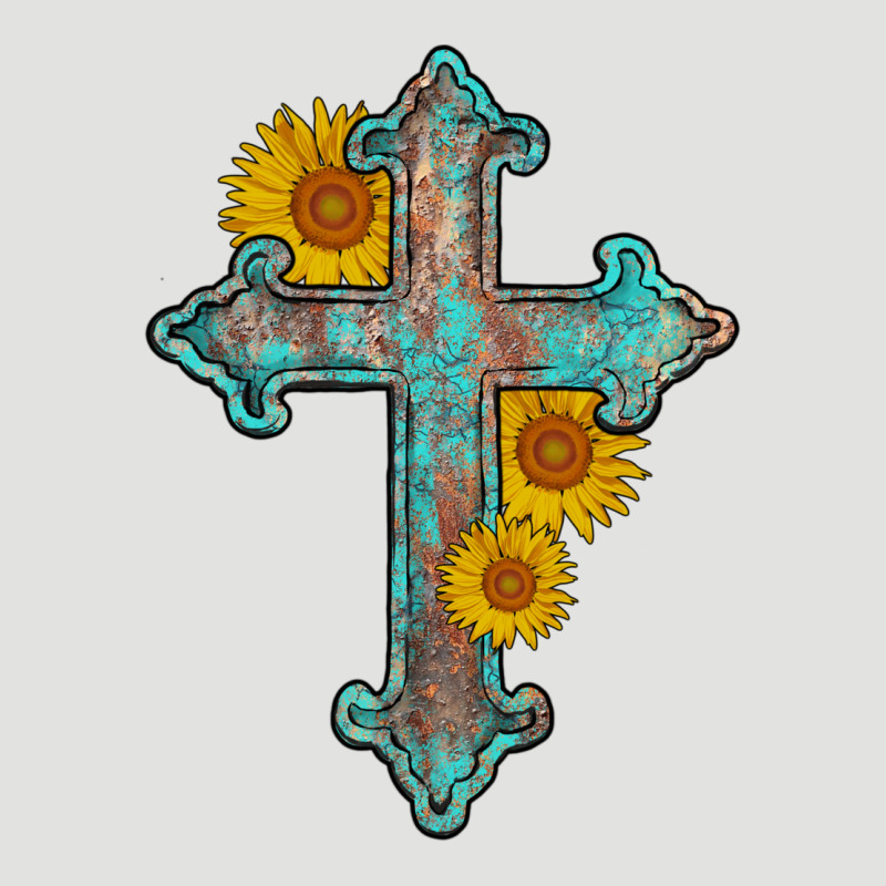 Turquoise Sunflower Cross Classic Tee by AdoDesignShop | Teevron