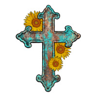 turquoise sunflower cross | Teevron
