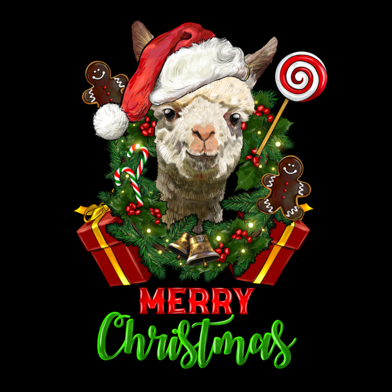 Merry Christmas Alpaca Face Premium Sweatshirt by LillyAllenDesigns | Teevron