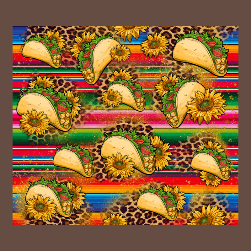 Tacos And Sunflowers With Serape Leopard Background Long Sleeve Tee by BarkalooDesign | Teevron