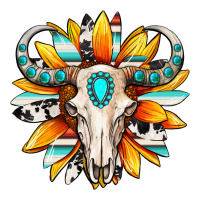 Western bull skull sunflower | Teevron