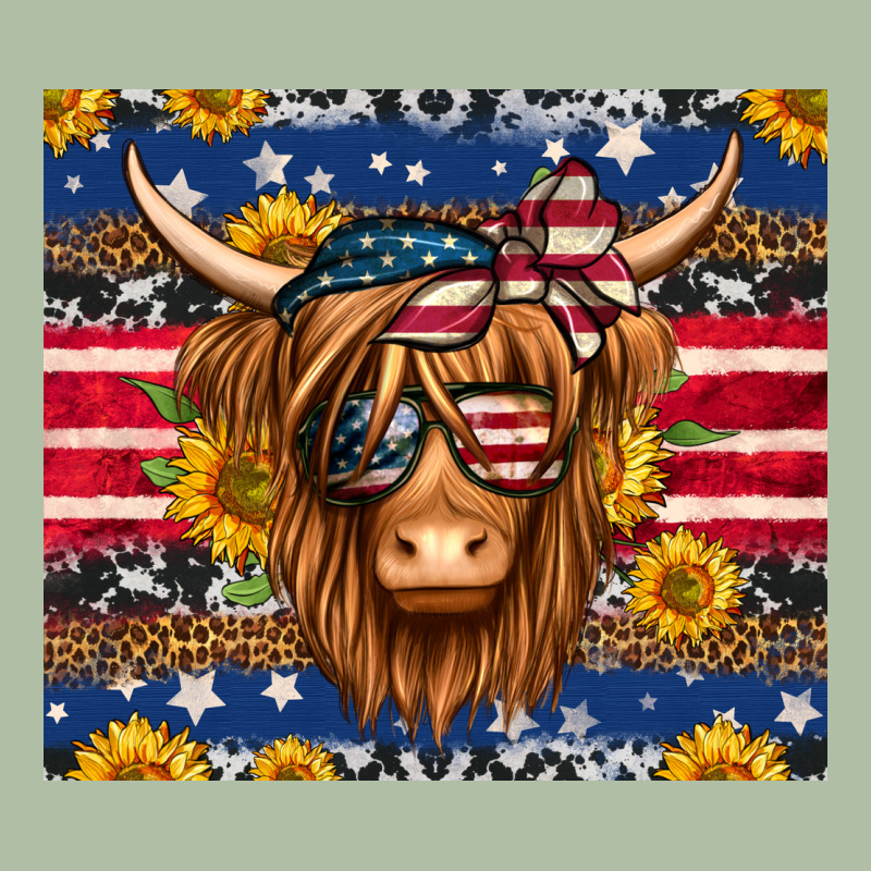 4th Of July Longhaired Cow Tumbler Urban Heavy Tee by Jasminsmagicworld | Teevron