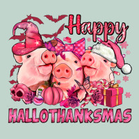 Happy Hallothanksmas Pigs Pink Zipper Hoodie | Teevron