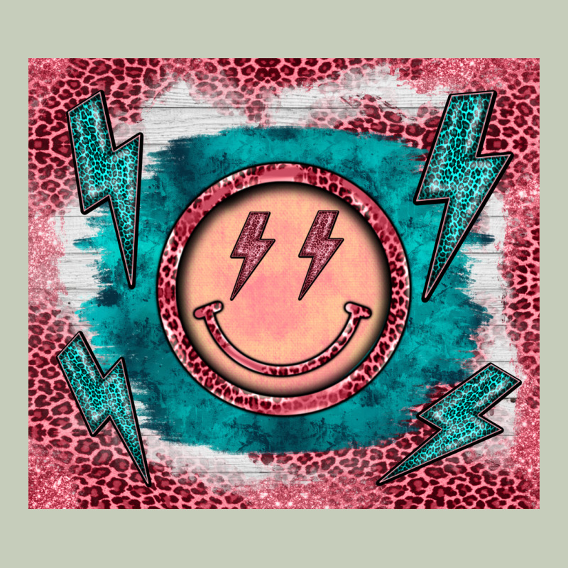 Western Lightning Bolt Smiling Face Turquoise Long Sleeve Tee by BarkalooDesign | Teevron
