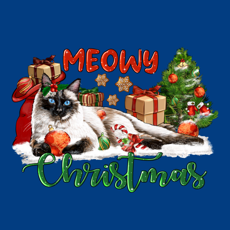 Siamese Cat Meowy Christmas Premium Sweatshirt by LillyAllenDesigns | Teevron