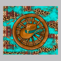 Cowboy Hat Turquoise Aztec Background Old Wheel Classic Tee | Teevron