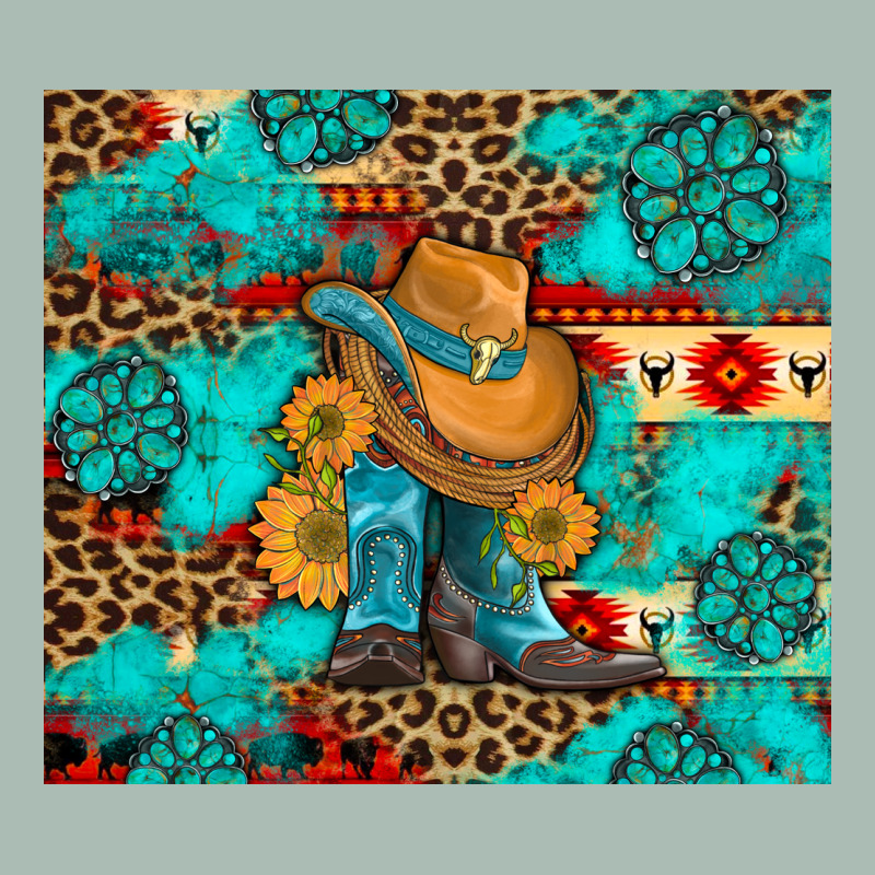 Cowboy Boots With Turquoise And Aztec Classic Tee by Artiststas | Teevron
