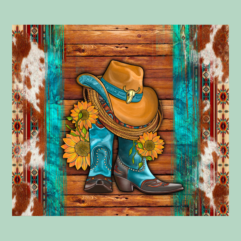 Cowboy Boots Turquoise Aztec Cowhide Classic Tee by Artiststas | Teevron