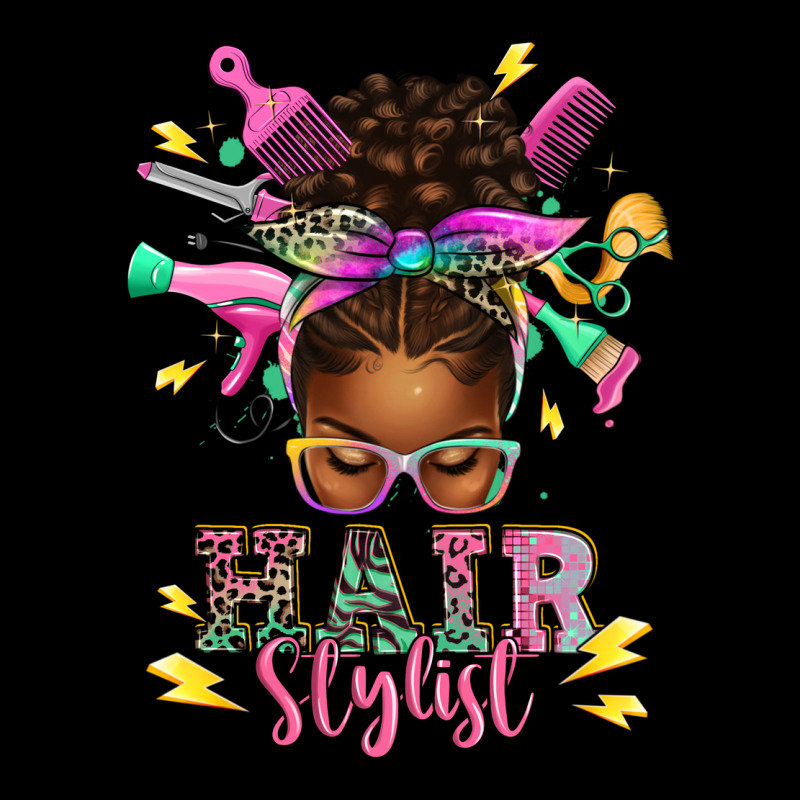 Hair Stylist Afro Messy Bun Heavy Core Tee by texasbilliewilder | Teevron