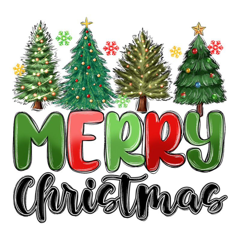 Merry Christmas Trees Ladies Tee by MaliasSmallBusiness | Teevron
