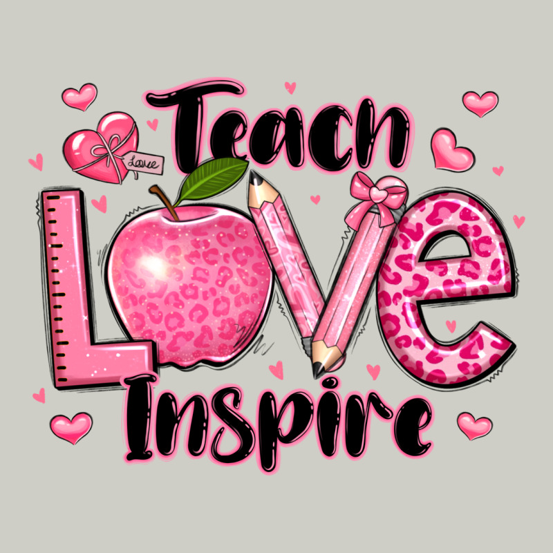 Teach Love Inspire Teacher Valentines Day Heavyweight Hoodie by LillyAllenDesigns | Teevron