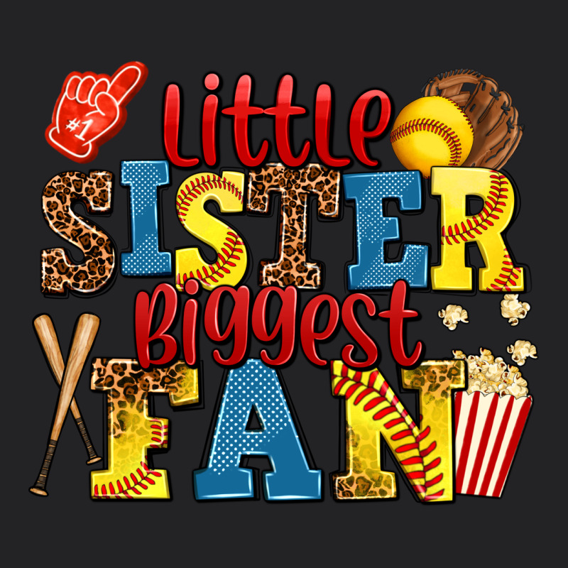 Little Sister Biggest Fan Softball Vintage Tee by AdoDesignShop | Teevron