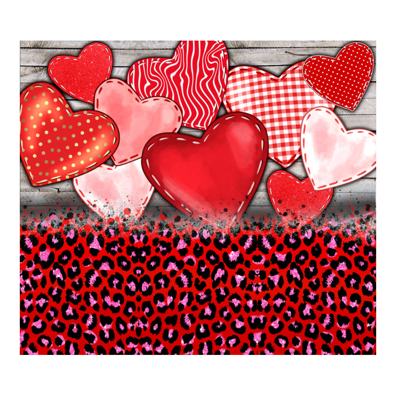 Valentine's Day Red Hearts Red Leopard Premium Tee by BarkalooDesign | Teevron