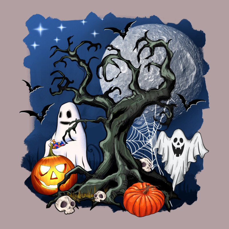 Halloween Tree And Ghosts Vintage Hoodie by AdoDesignShop | Teevron
