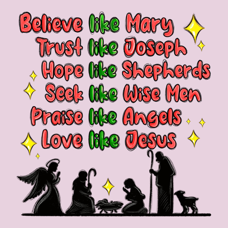 Jesus And Family Belive Like Mary Ladies Tee by MaliasSmallBusiness | Teevron